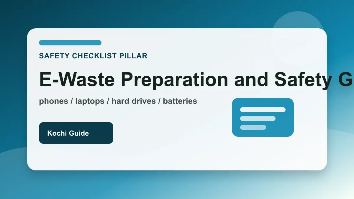 Checklist for preparing electronics safely before e-waste pickup in Kochi
