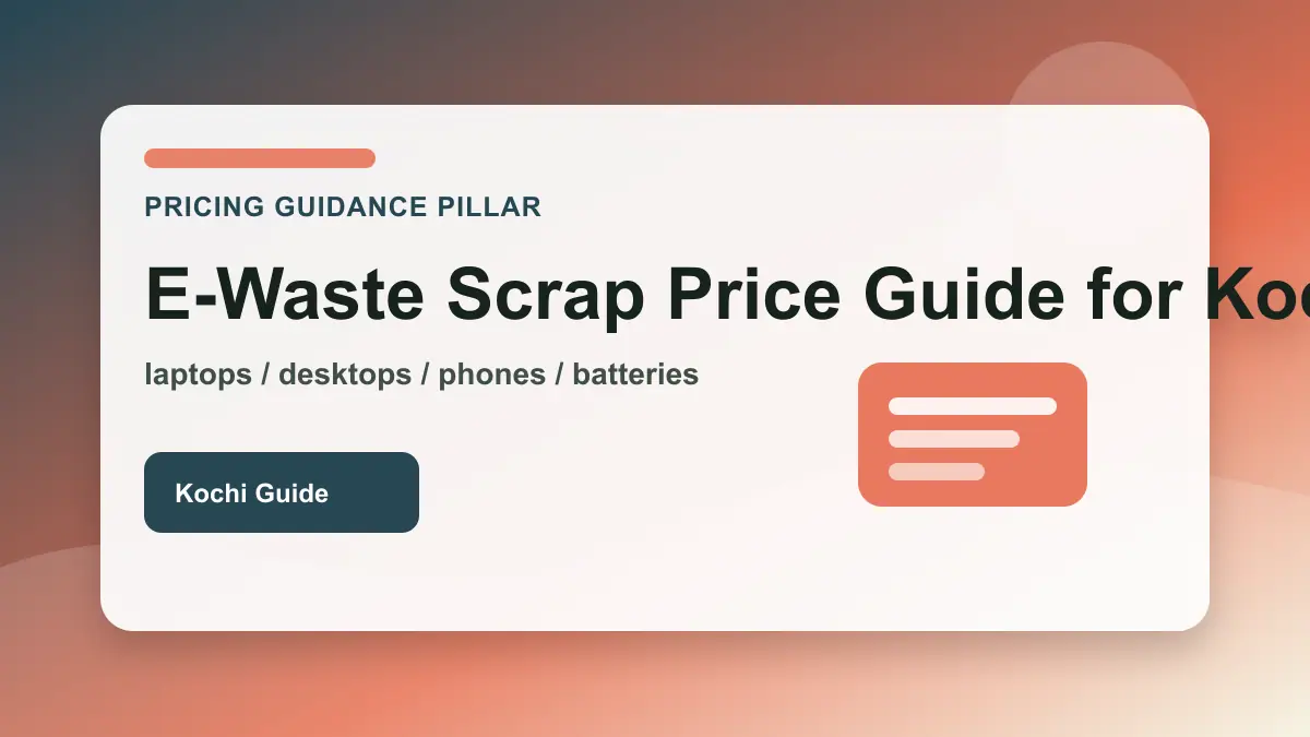 Electronics scrap items arranged for condition-based quote review in Kochi